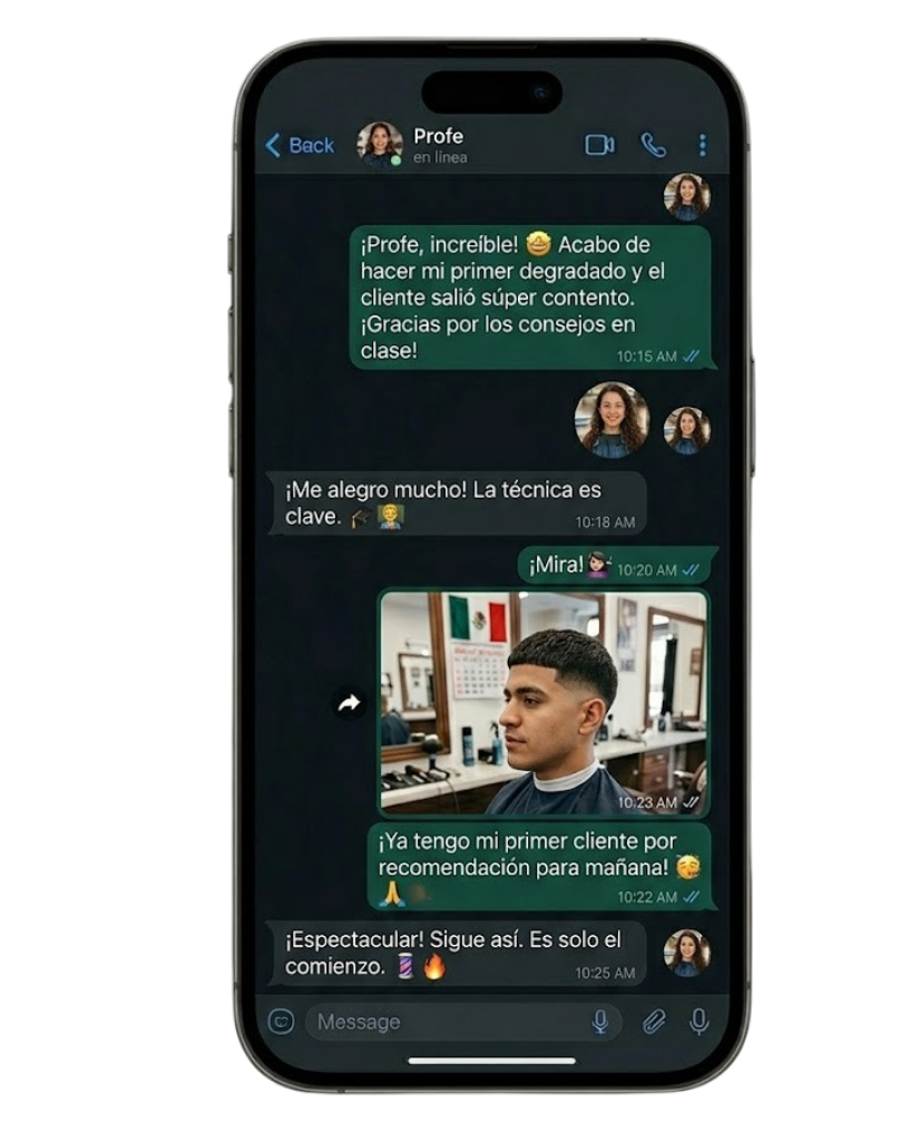 Mensaje de alumno — primer degradado